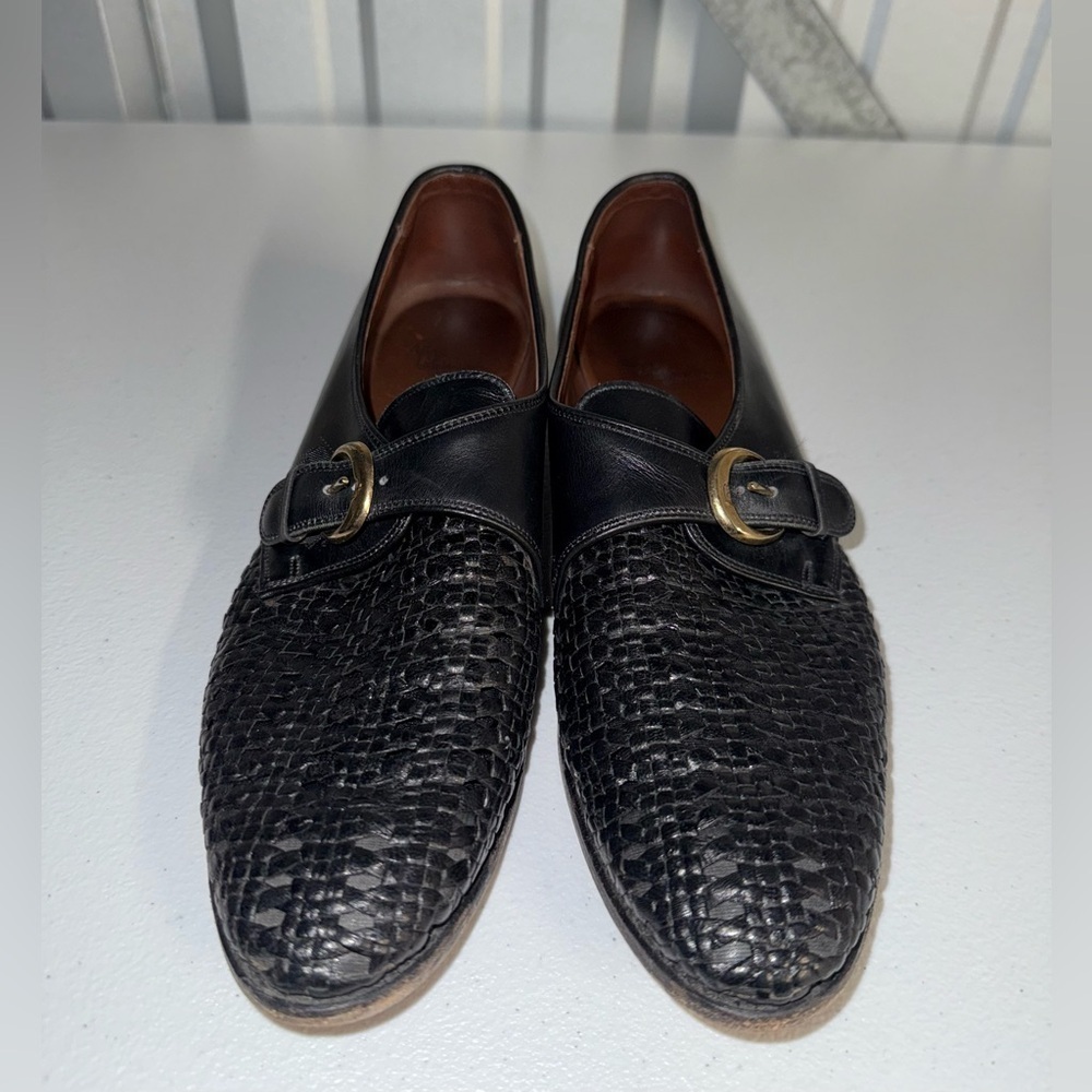 Allen Edmonds Morgan black leather buckle monk strap loafers Size 10 - Picture 2 of 10